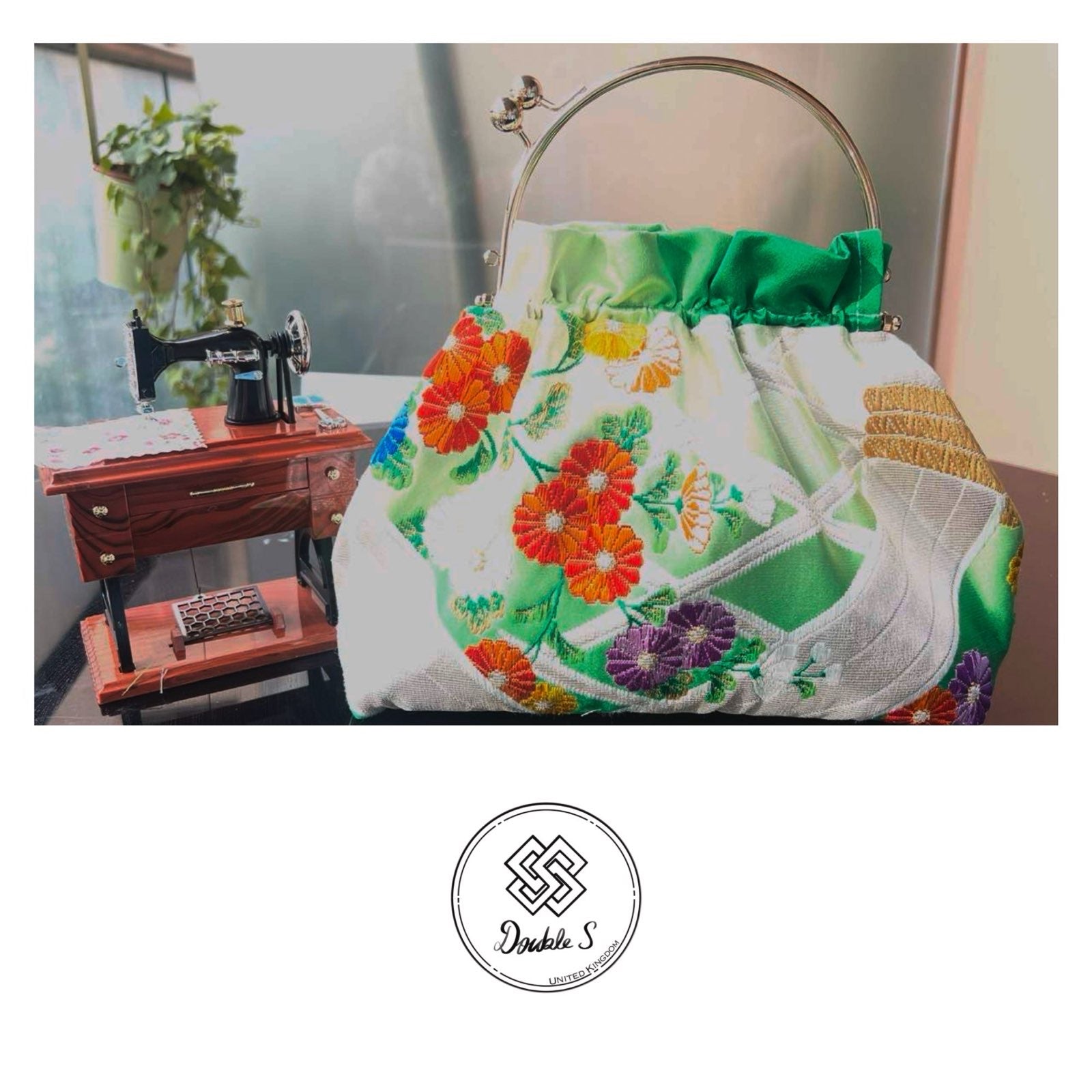 Vintage Silk Kimono Obi Clasp Bag